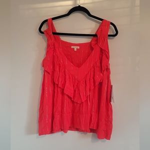 Red Ruffle tank Top